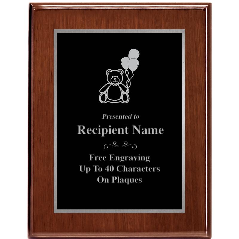 7X9 GLOSSED WALNUT PLAQUE SV