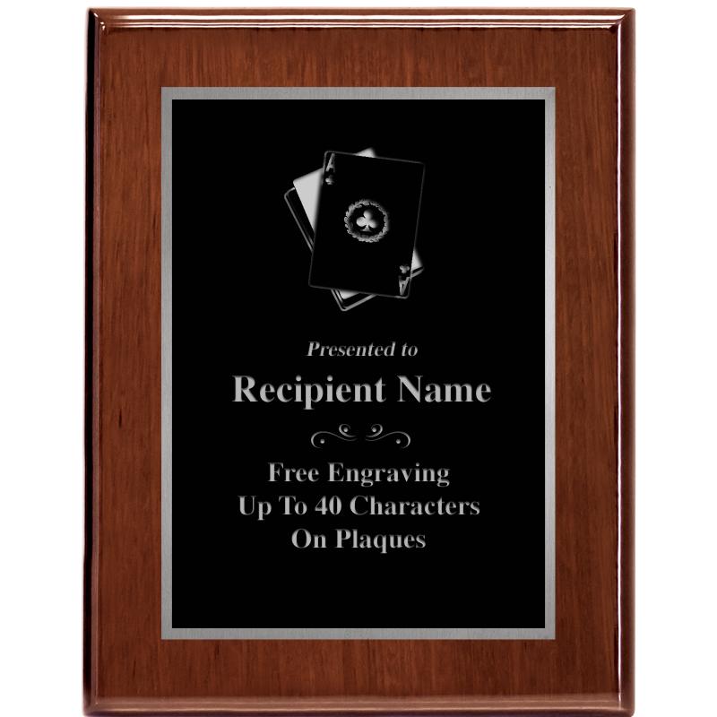 7X9 GLOSSED WALNUT PLAQUE SV