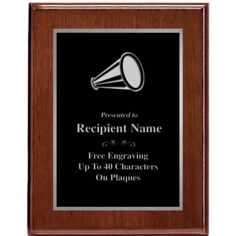 7X9 GLOSSED WALNUT PLAQUE SV