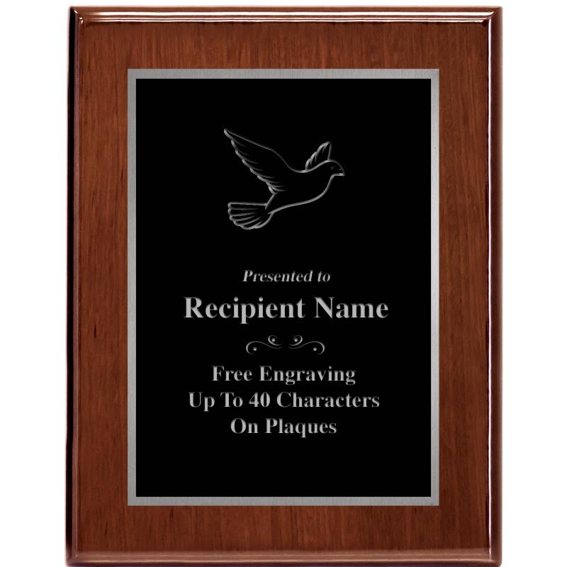 7X9 GLOSSED WALNUT PLAQUE SV