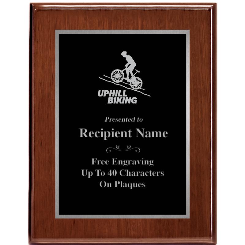 7X9 GLOSSED WALNUT PLAQUE SV