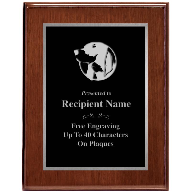 7X9 GLOSSED WALNUT PLAQUE SV