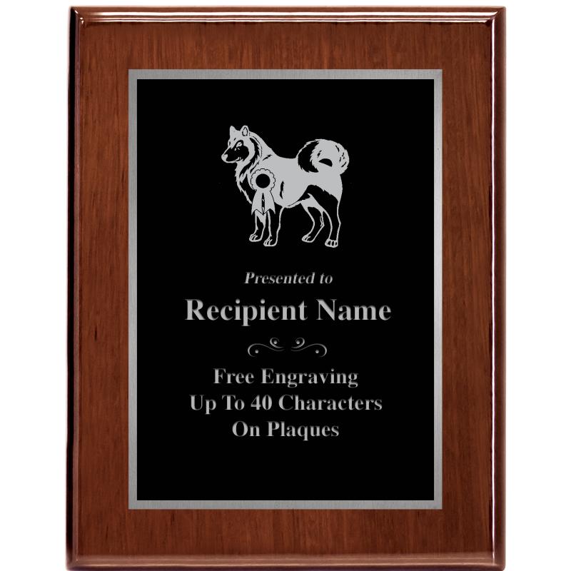 7X9 GLOSSED WALNUT PLAQUE SV