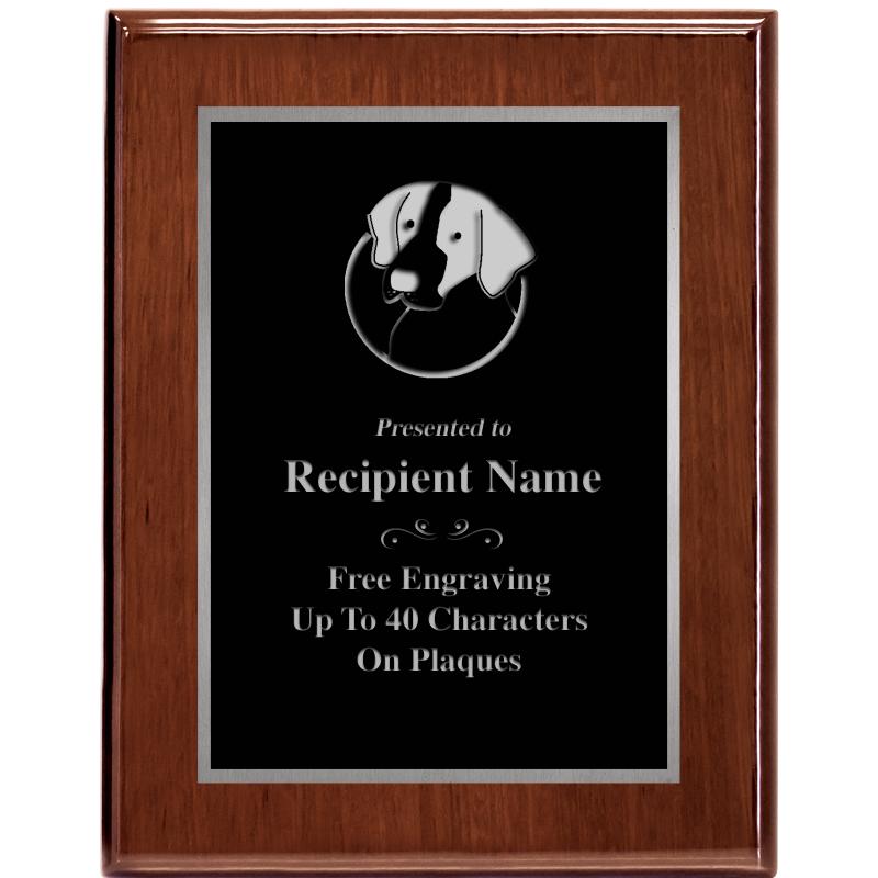 7X9 GLOSSED WALNUT PLAQUE SV