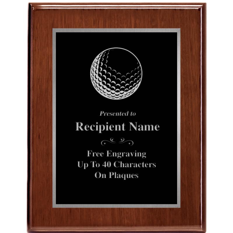 7X9 GLOSSED WALNUT PLAQUE SV