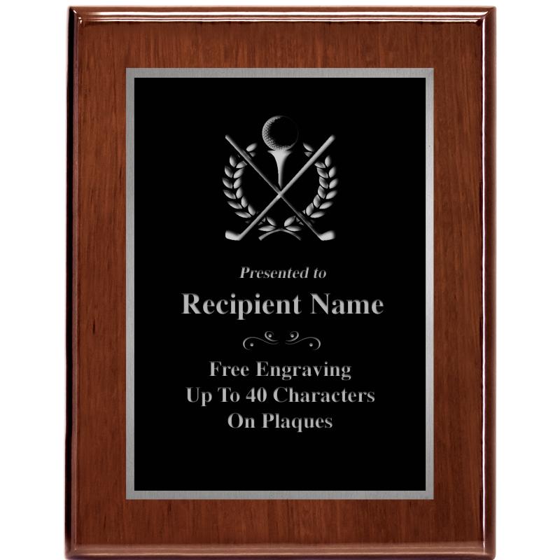 7X9 GLOSSED WALNUT PLAQUE SV