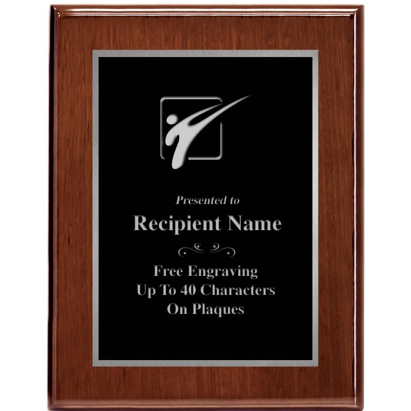 7X9 GLOSSED WALNUT PLAQUE SV