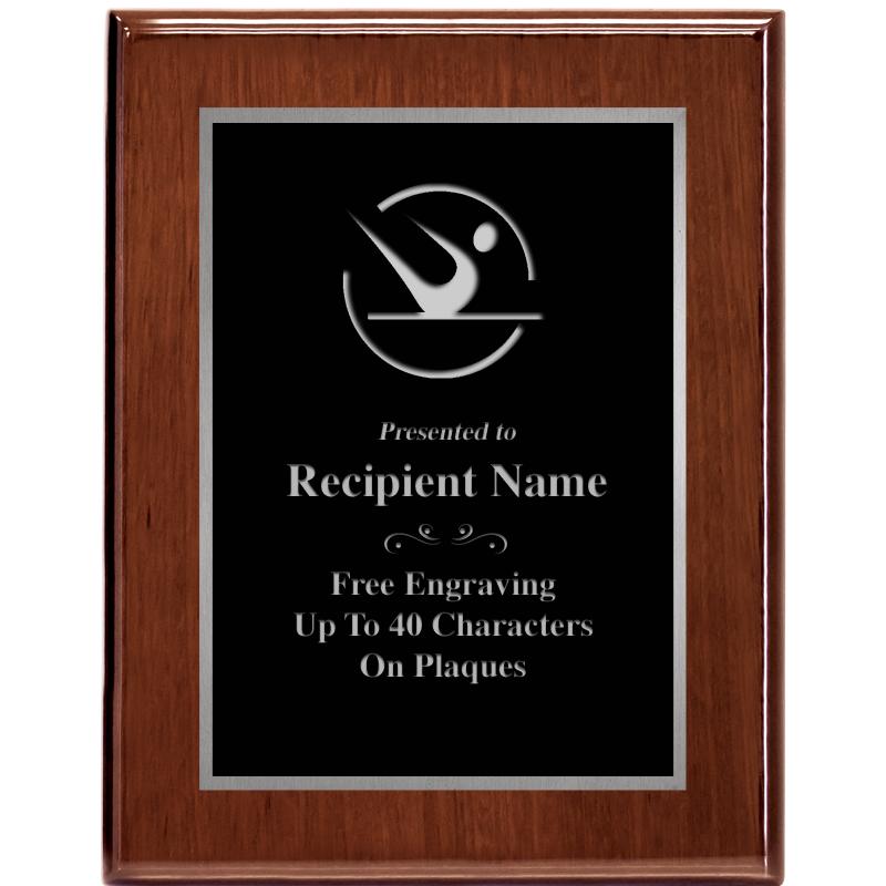 7X9 GLOSSED WALNUT PLAQUE SV