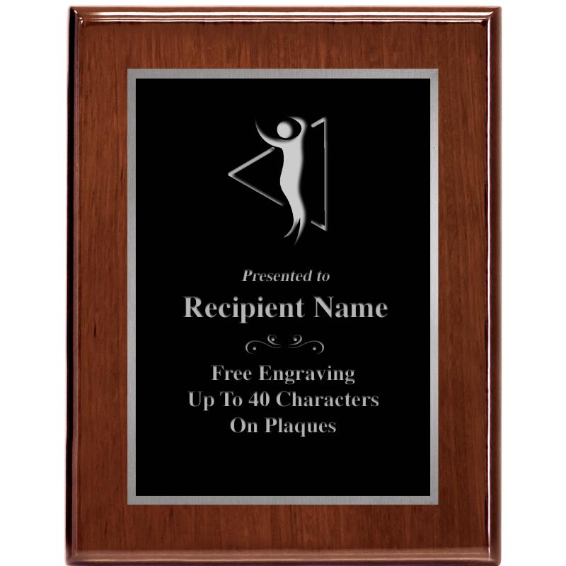 7X9 GLOSSED WALNUT PLAQUE SV