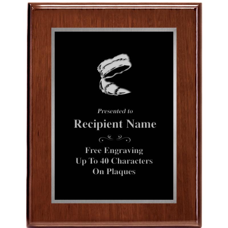 7X9 GLOSSED WALNUT PLAQUE SV