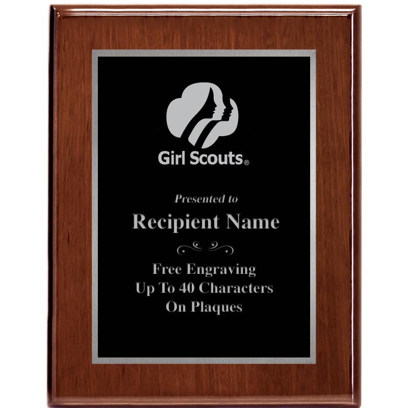 7X9 GLOSSED WALNUT PLAQUE SV