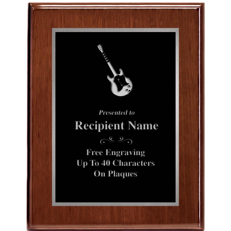 7X9 GLOSSED WALNUT PLAQUE SV