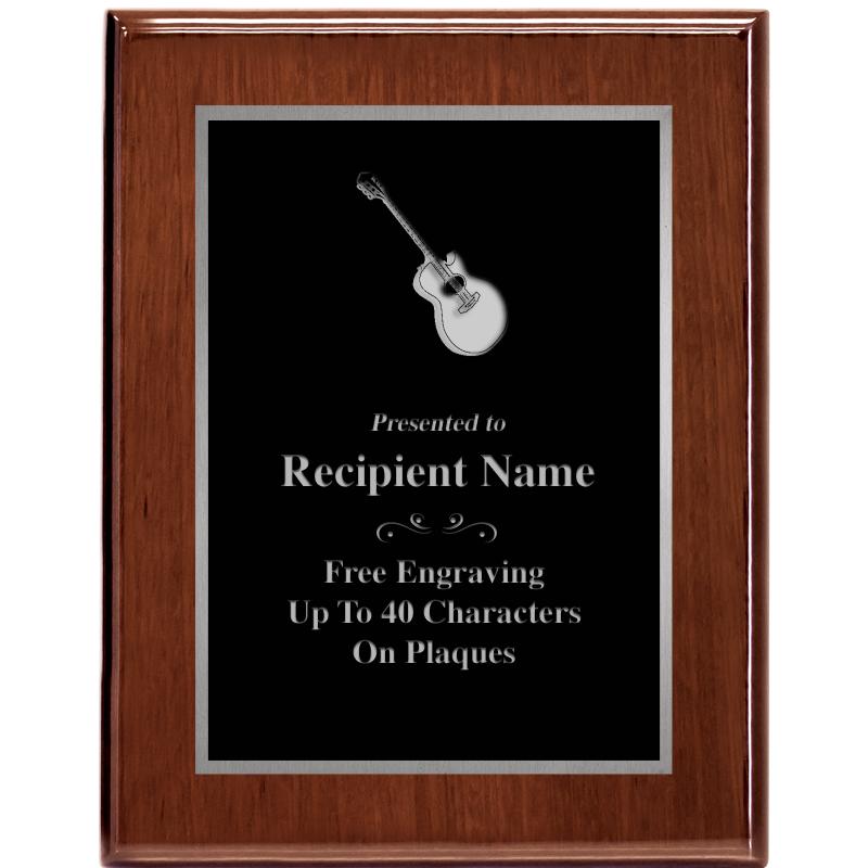7X9 GLOSSED WALNUT PLAQUE SV