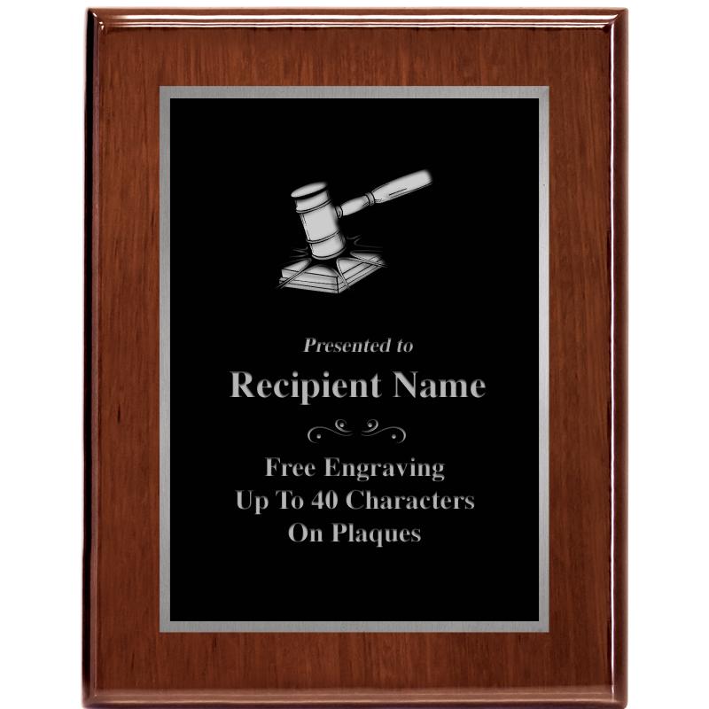 7X9 GLOSSED WALNUT PLAQUE SV