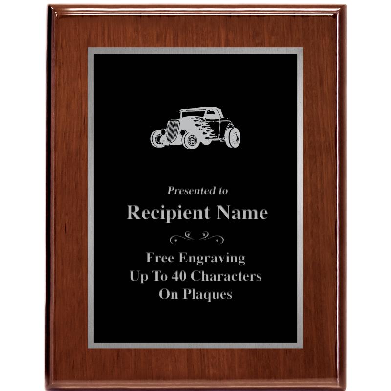 7X9 GLOSSED WALNUT PLAQUE SV