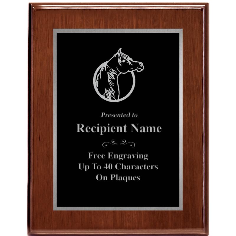 7X9 GLOSSED WALNUT PLAQUE SV