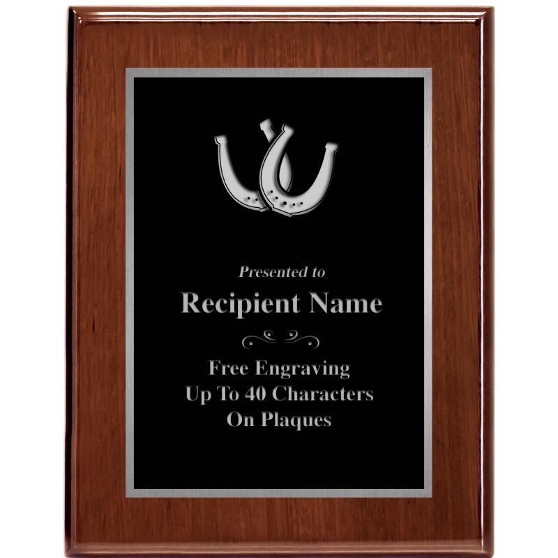 7X9 GLOSSED WALNUT PLAQUE SV