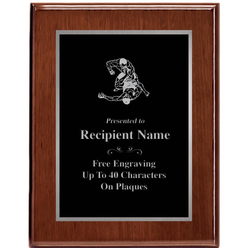 7X9 GLOSSED WALNUT PLAQUE SV