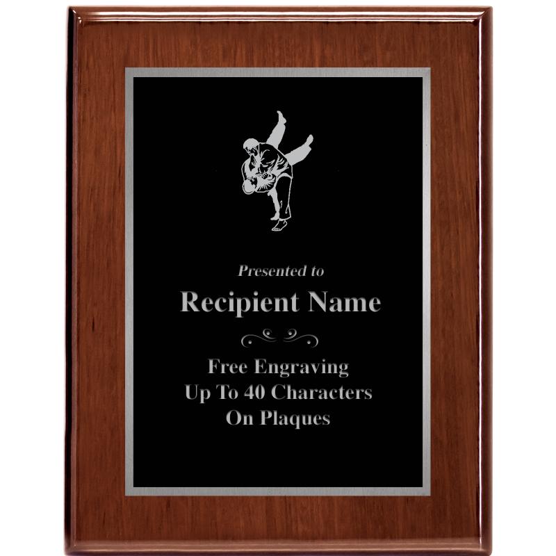 7X9 GLOSSED WALNUT PLAQUE SV