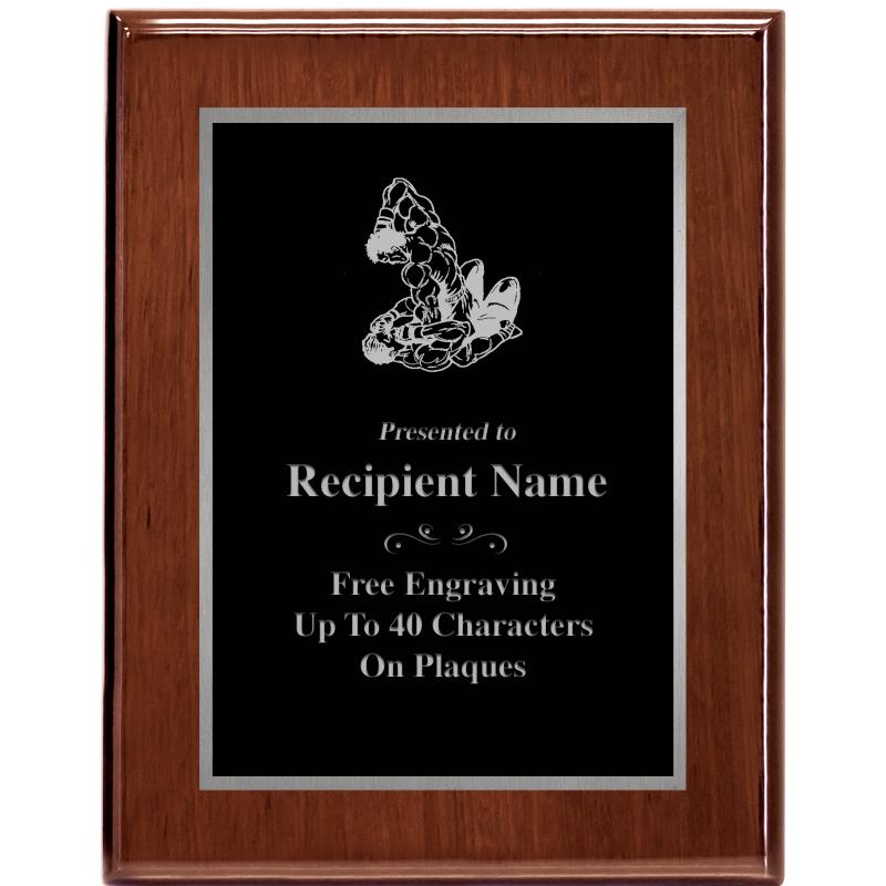 7X9 GLOSSED WALNUT PLAQUE SV