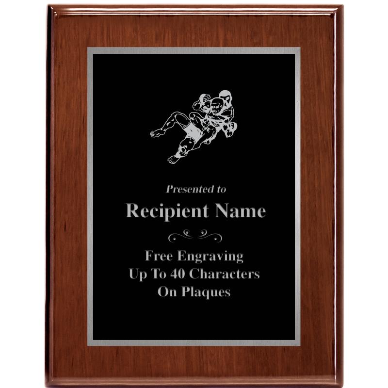 7X9 GLOSSED WALNUT PLAQUE SV