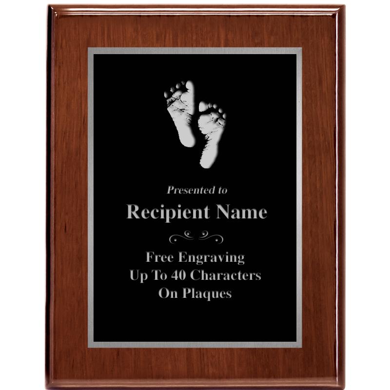7X9 GLOSSED WALNUT PLAQUE SV