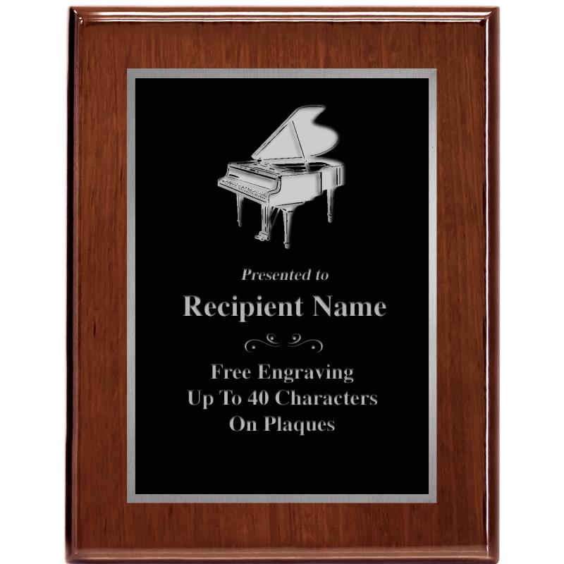 7X9 GLOSSED WALNUT PLAQUE SV