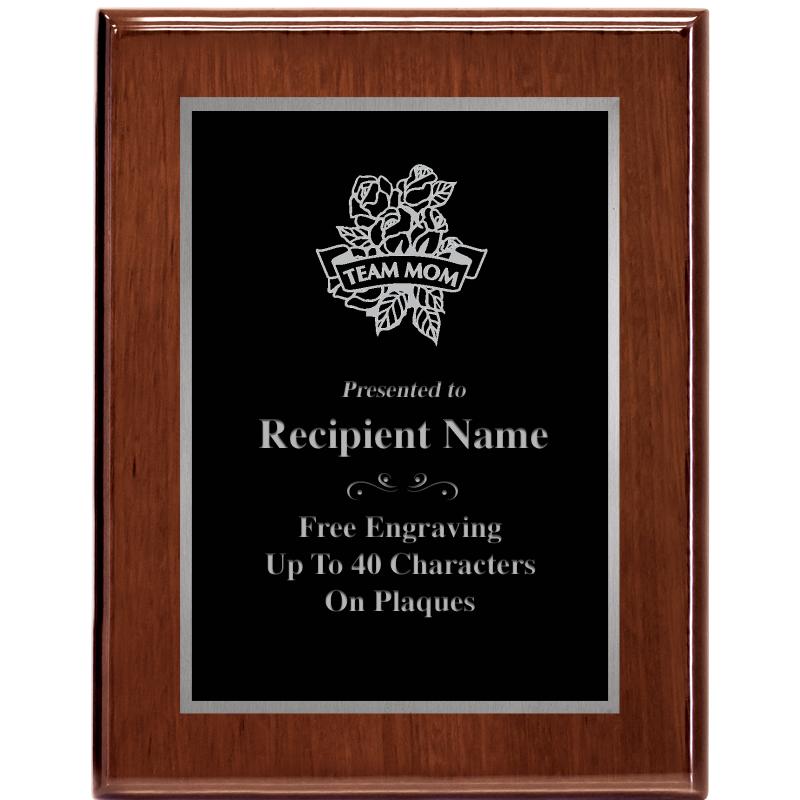 7X9 GLOSSED WALNUT PLAQUE SV