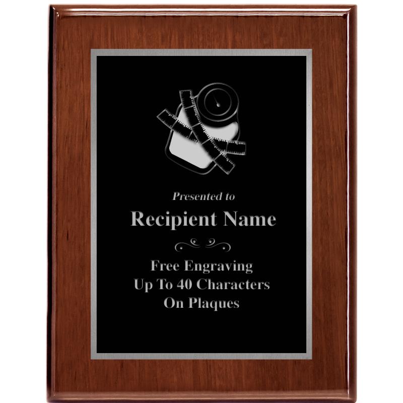 7X9 GLOSSED WALNUT PLAQUE SV