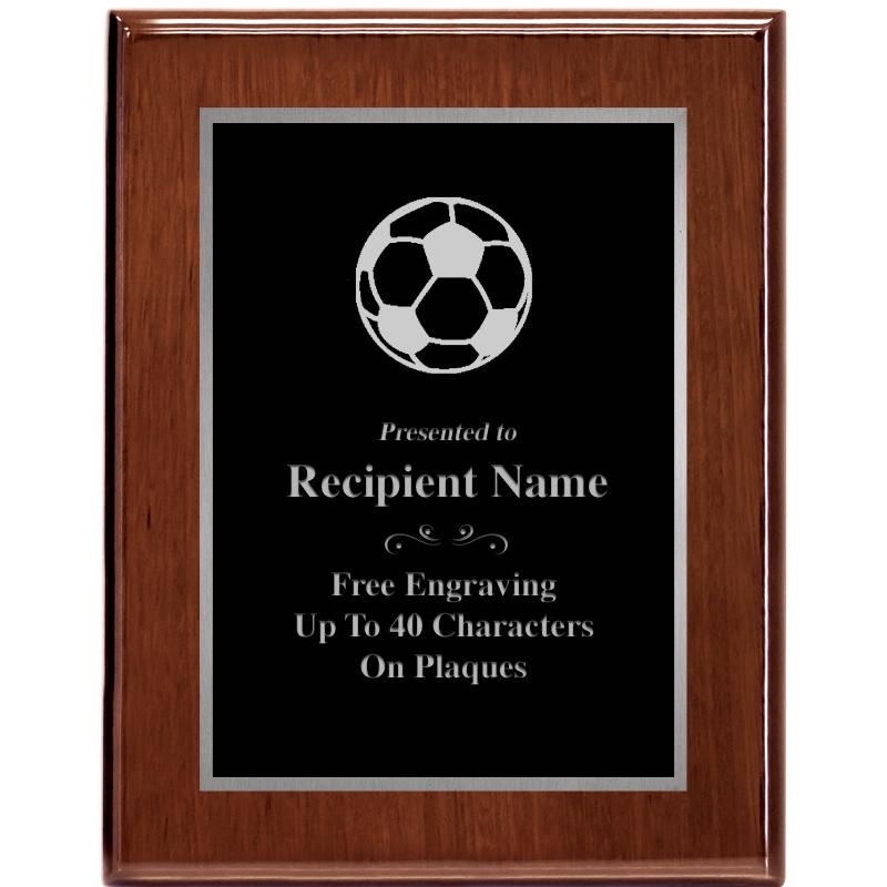 7X9 GLOSSED WALNUT PLAQUE SV