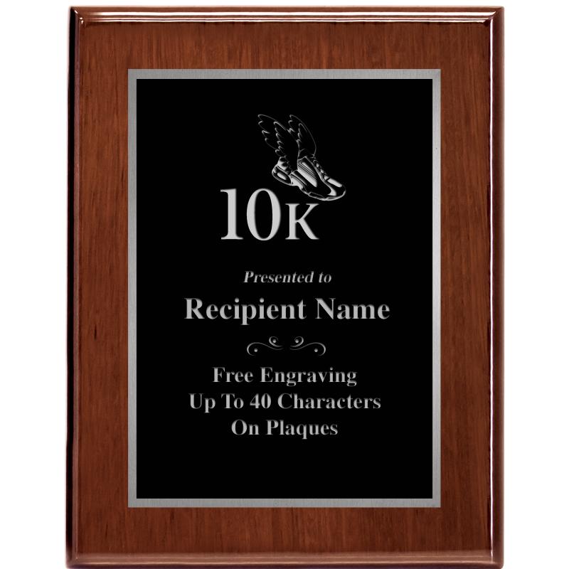 7X9 GLOSSED WALNUT PLAQUE SV