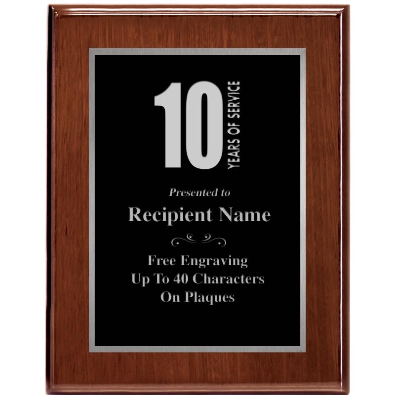 7X9 GLOSSED WALNUT PLAQUE SV