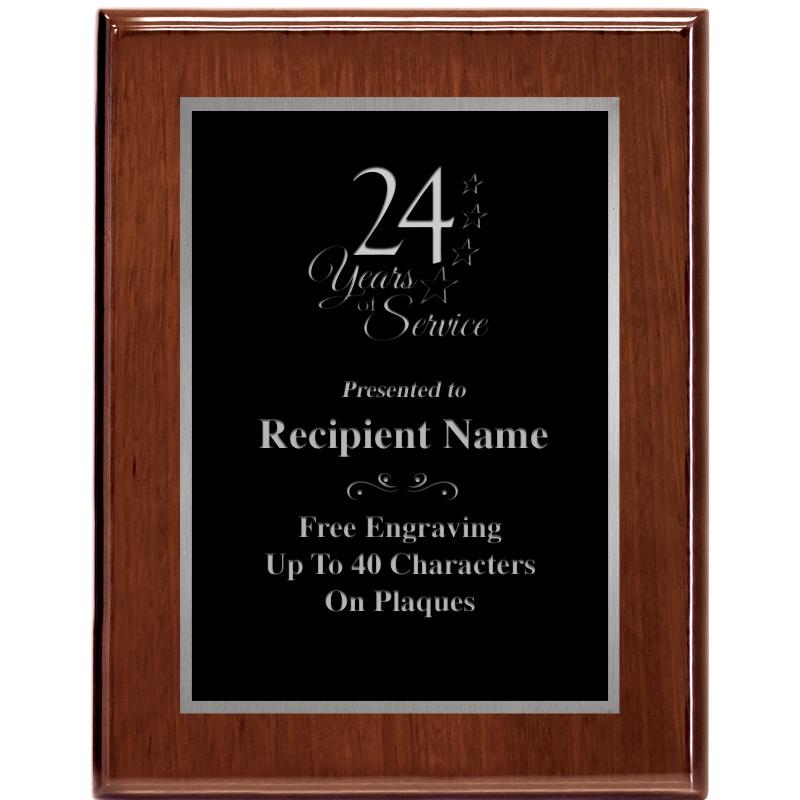 7X9 GLOSSED WALNUT PLAQUE SV