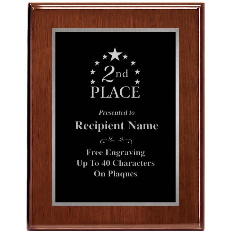 7X9 GLOSSED WALNUT PLAQUE SV