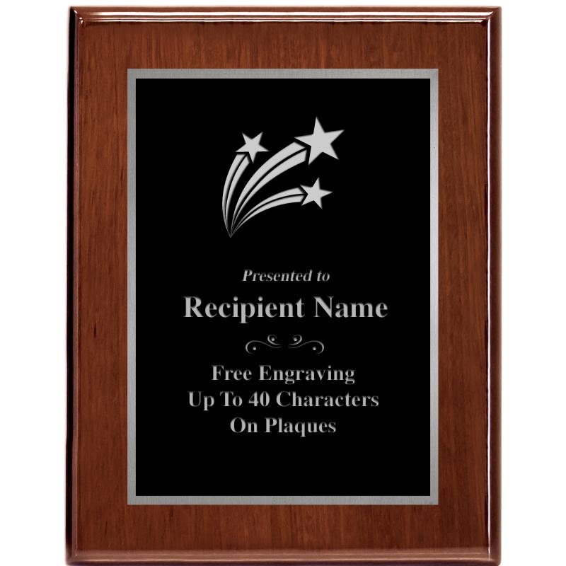 7X9 GLOSSED WALNUT PLAQUE SV