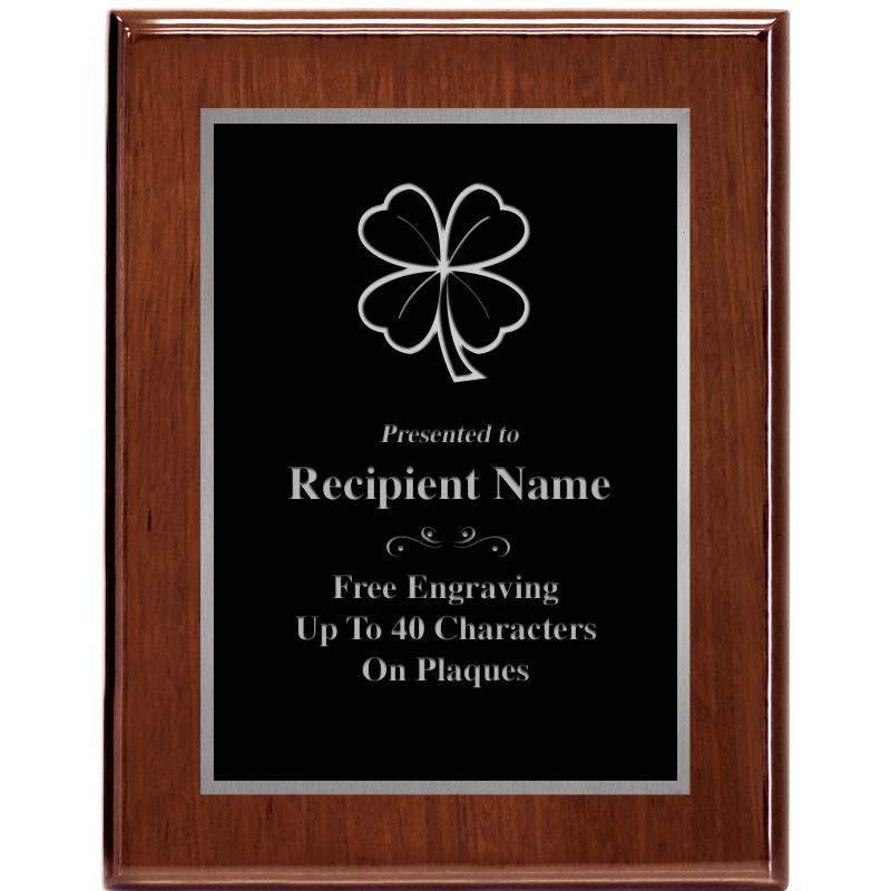 7X9 GLOSSED WALNUT PLAQUE SV