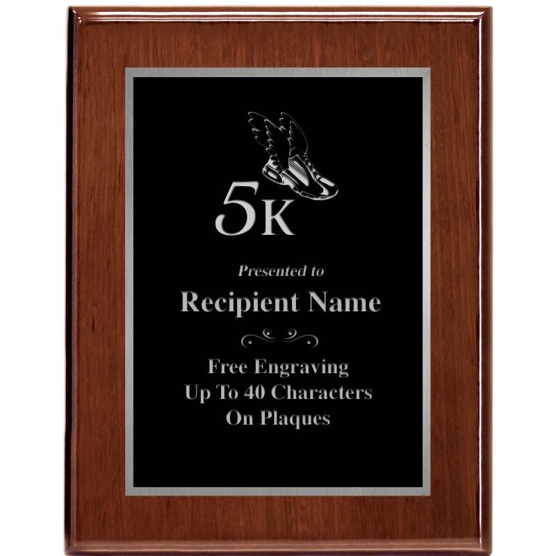 7X9 GLOSSED WALNUT PLAQUE SV
