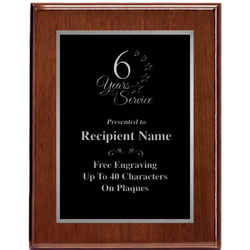 7X9 GLOSSED WALNUT PLAQUE SV