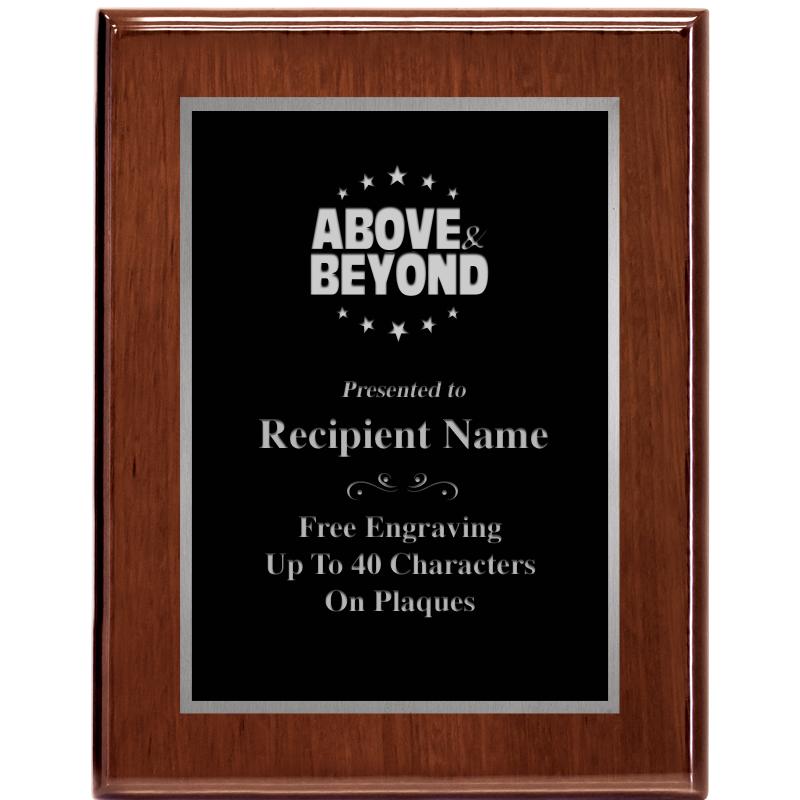 7X9 GLOSSED WALNUT PLAQUE SV