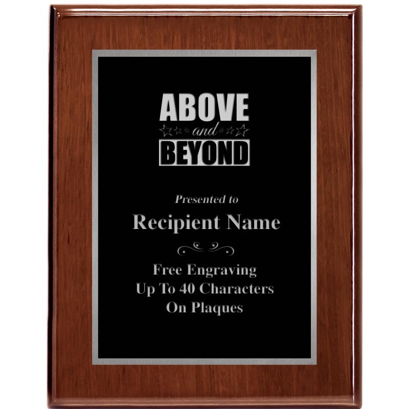 7X9 GLOSSED WALNUT PLAQUE SV