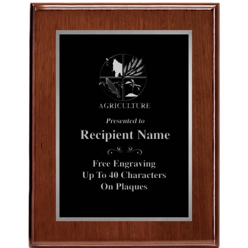 7X9 GLOSSED WALNUT PLAQUE SV