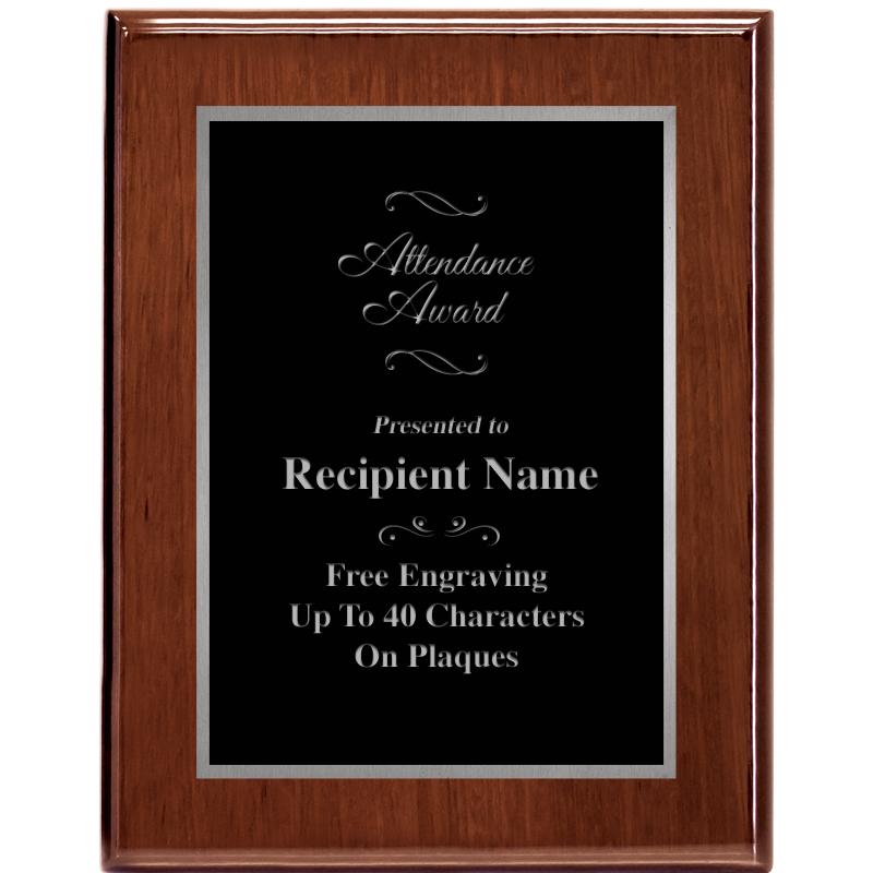 7X9 GLOSSED WALNUT PLAQUE SV