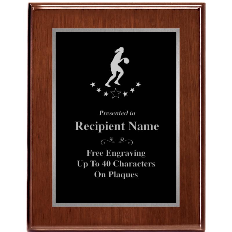 7X9 GLOSSED WALNUT PLAQUE SV