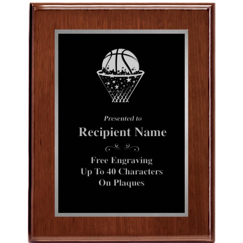 7X9 GLOSSED WALNUT PLAQUE SV