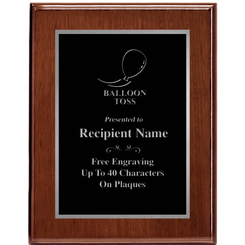 7X9 GLOSSED WALNUT PLAQUE SV