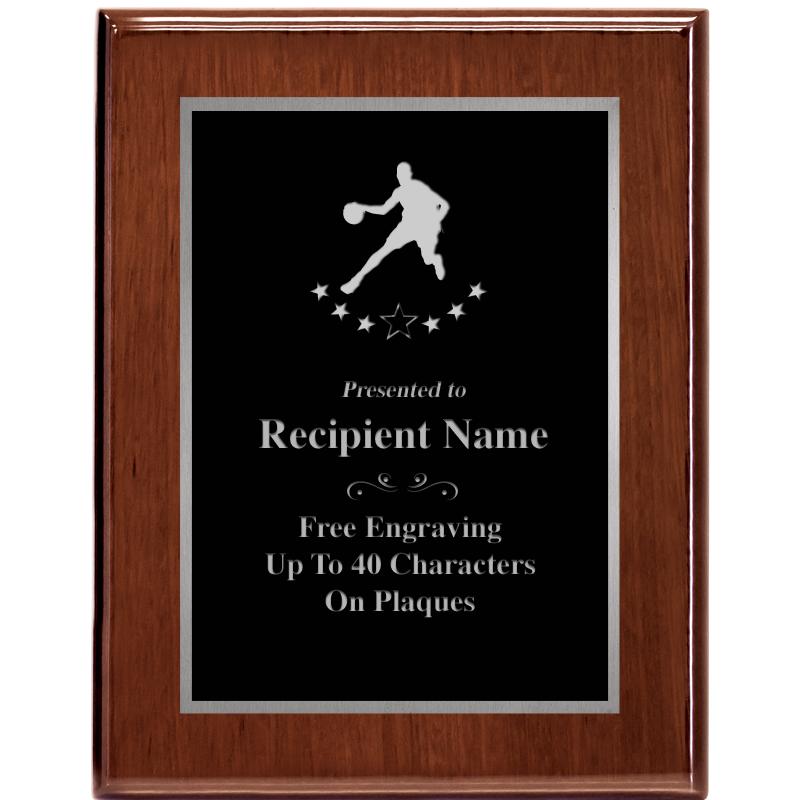 7X9 GLOSSED WALNUT PLAQUE SV