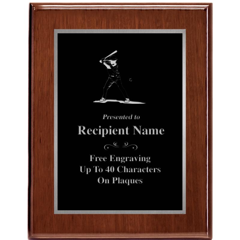 7X9 GLOSSED WALNUT PLAQUE SV