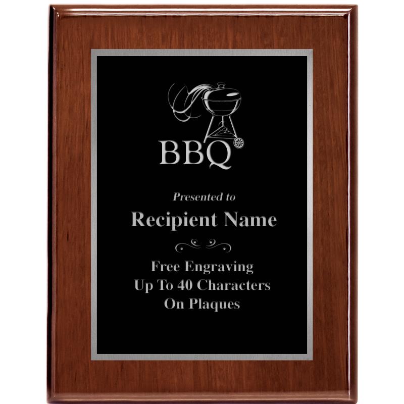 7X9 GLOSSED WALNUT PLAQUE SV