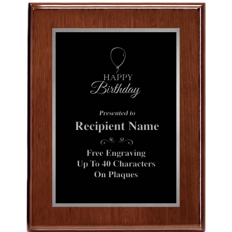 7X9 GLOSSED WALNUT PLAQUE SV