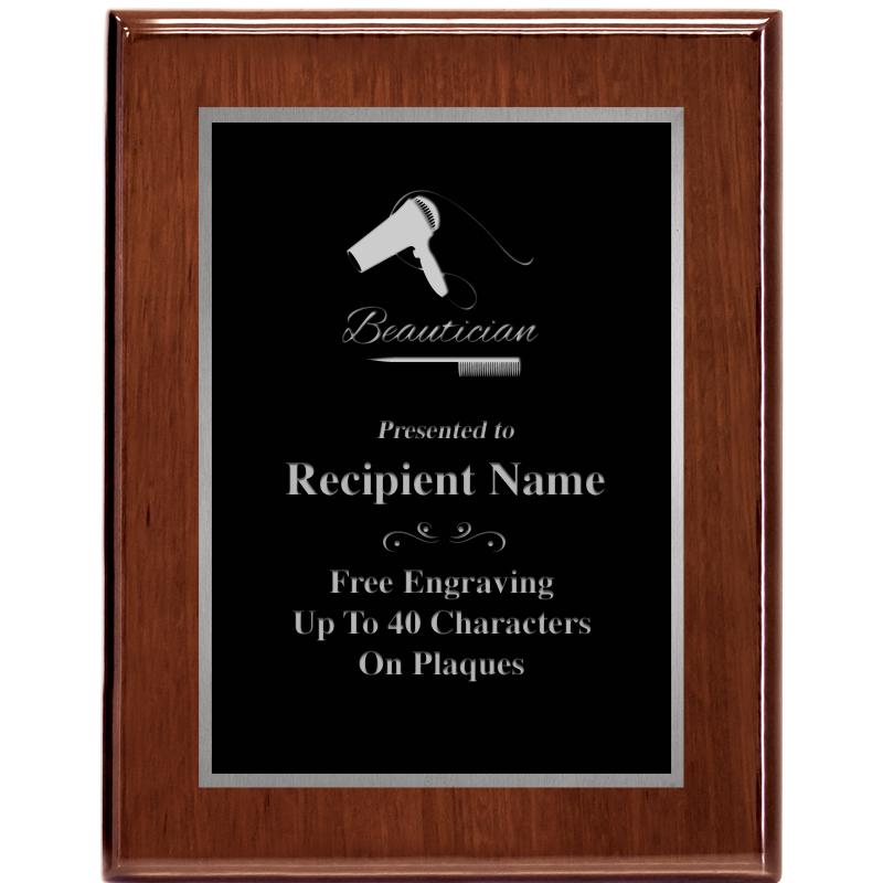 7X9 GLOSSED WALNUT PLAQUE SV